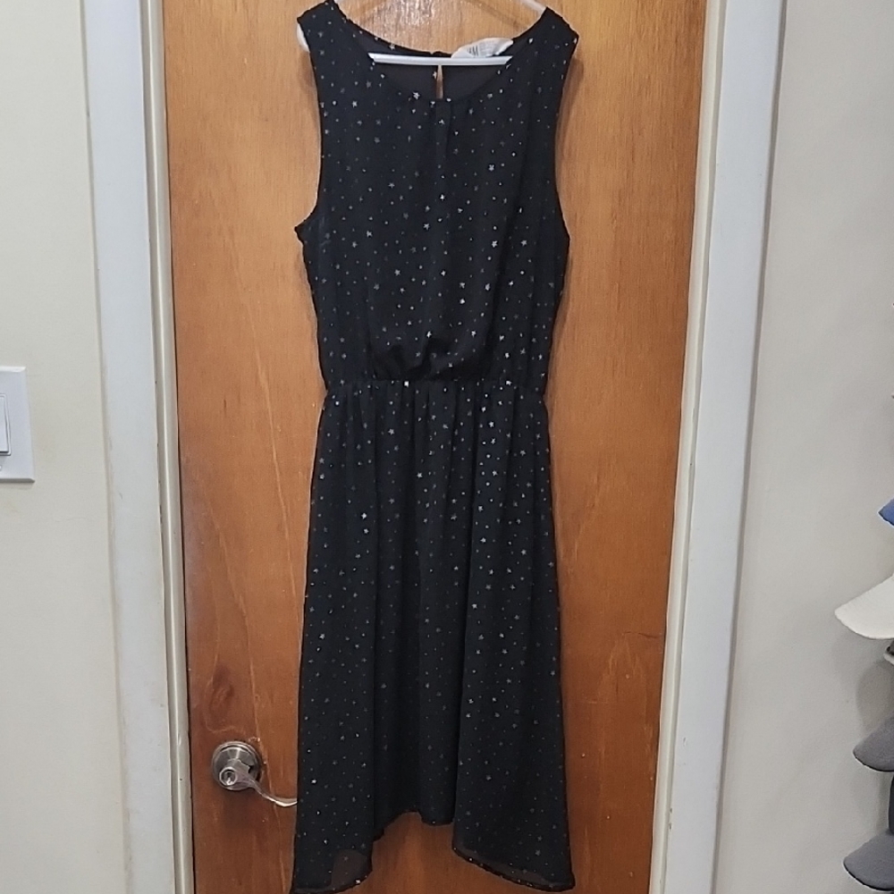 H&M Black Midi Dress with Subtle Sparkle